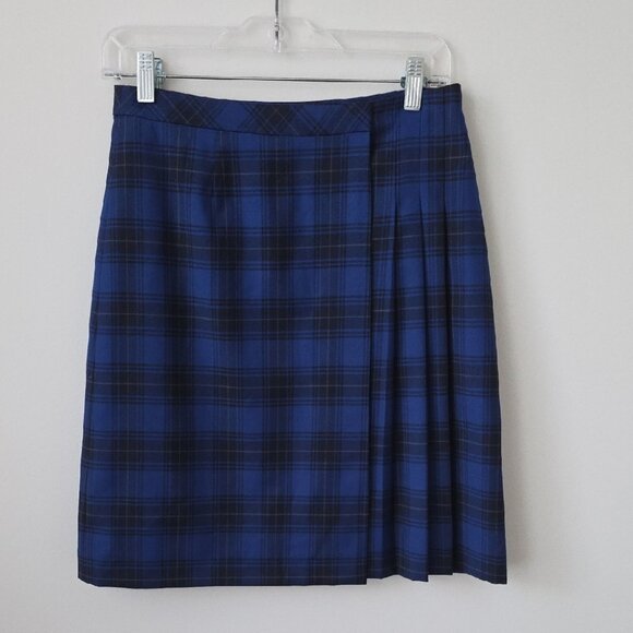 BROOKS BROTHERS | Wrap Skirt Wool Plaid Academia Sz 2 - Picture 1 of 6